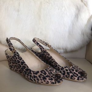 SOLD!!! Stuart Weitzman Leopard Peeptoe Slingback